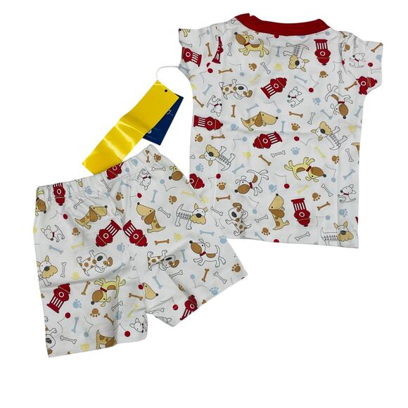NWT Magnolia Baby 9/12M Pawesome Pup Red Short Pajamas - Picture 2 of 3